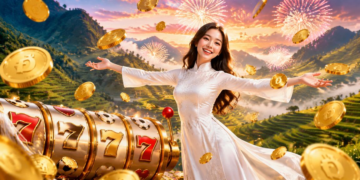 Người dùng Sapa chơi slot game trực tuyến trong trang phục áo dài truyền thống